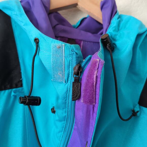 VTG 90s The North Face Extreme Anorak Long Cinch Jacket Blue Hooded Men's XL - Picture 14 of 15